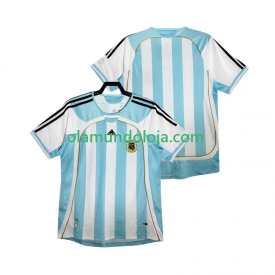 Camisola Argentina 2014 Retro Homem Equipamento Primeiro Manga Curta
